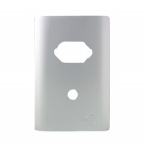 Placa p/ 1 Tomada + Furo 4x2 - Novara Prata